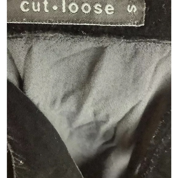 Cut Loose Sz S Velvet Button Long Sleeve Top Black Collared Whimsigoth Look - Picture 6 of 6